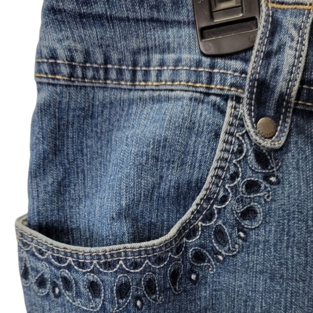 Gloria Vanderbilt size 16 blue denim jean shorts embellished * - Picture 4 of 10